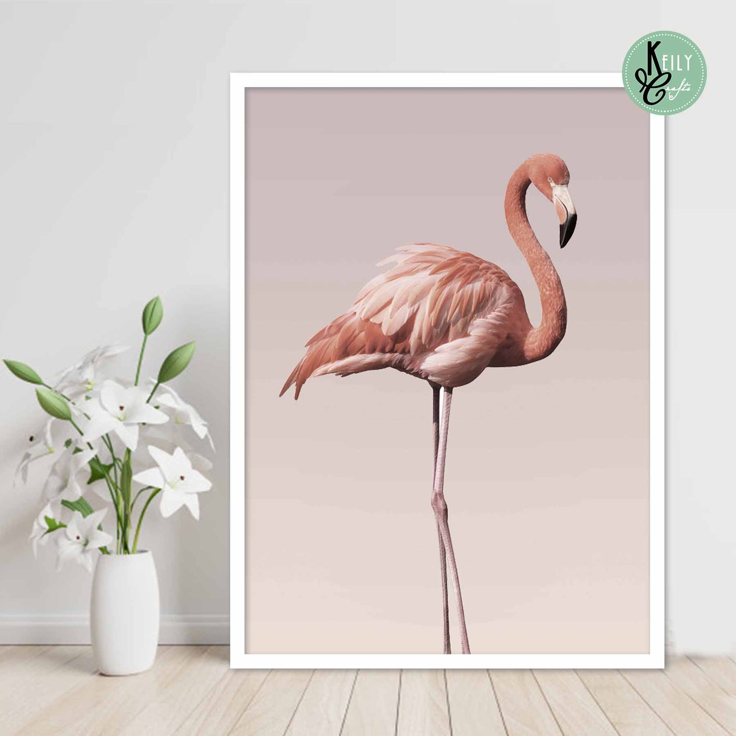 Flamingo Flower Ocean Wall Art