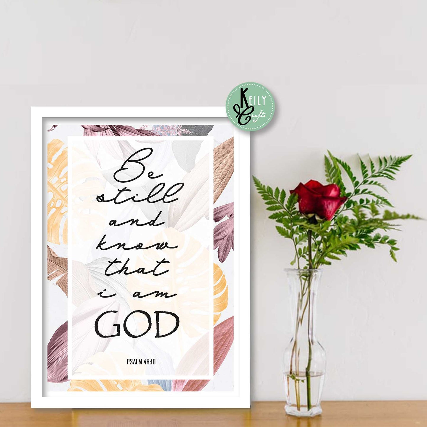 I Will Walk By Faith Bible Verse - Set of 6 Framed Prints Wall Art Home Decor