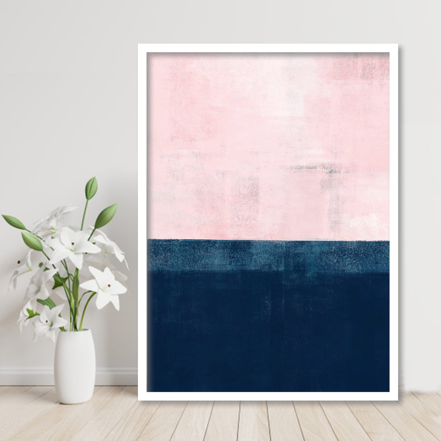 Pink and Navy Wall Art