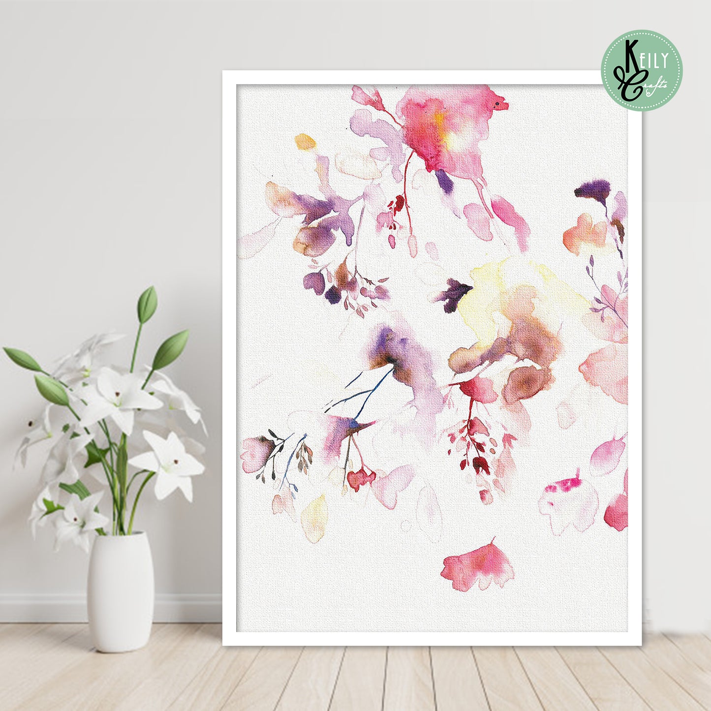 Abstract Water Color Wall Art - Set of 2 Framed Prints Wall Art Home Decor