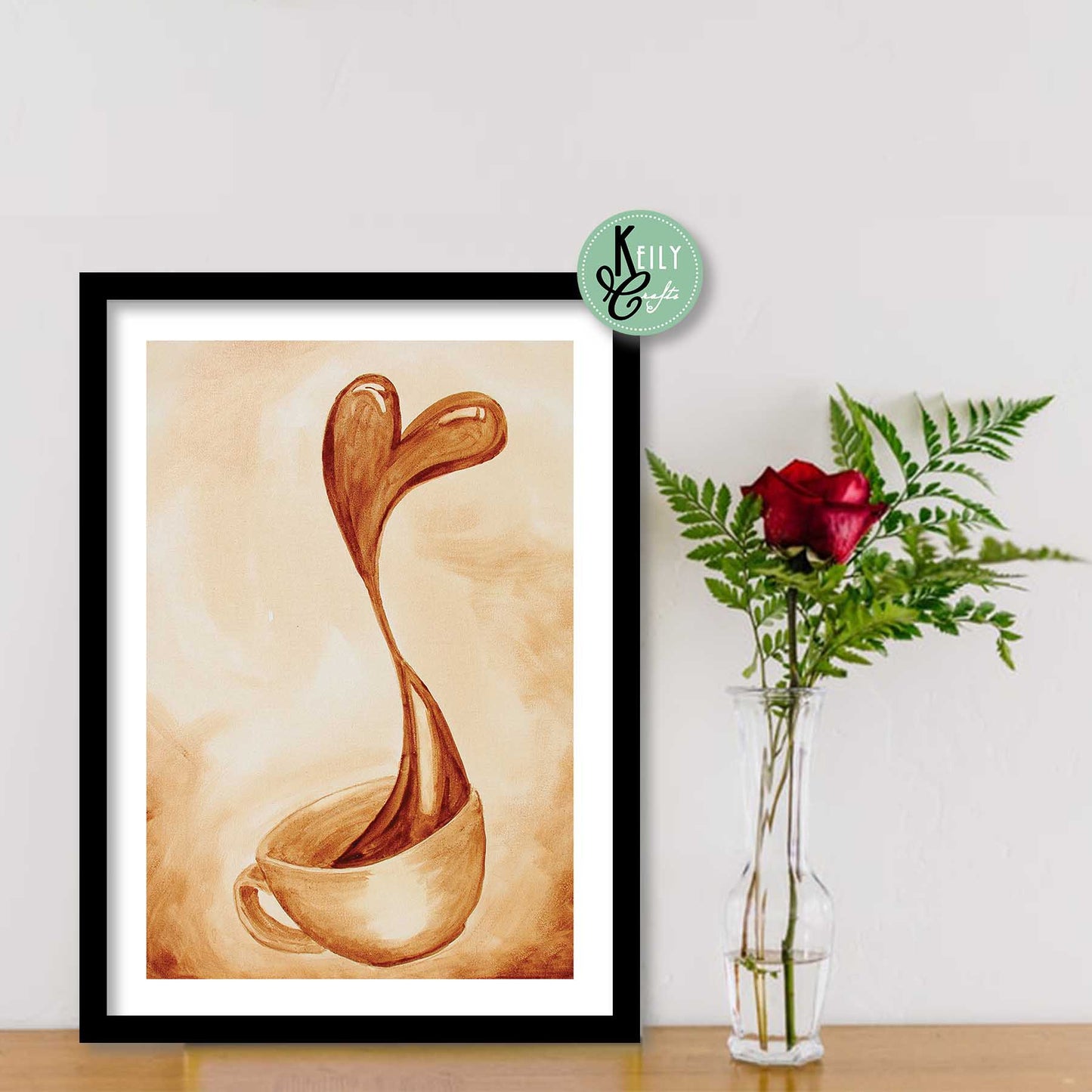 Coffee and Wine Wall Art - Set of 6 Framed Prints Wall Art Home Decor