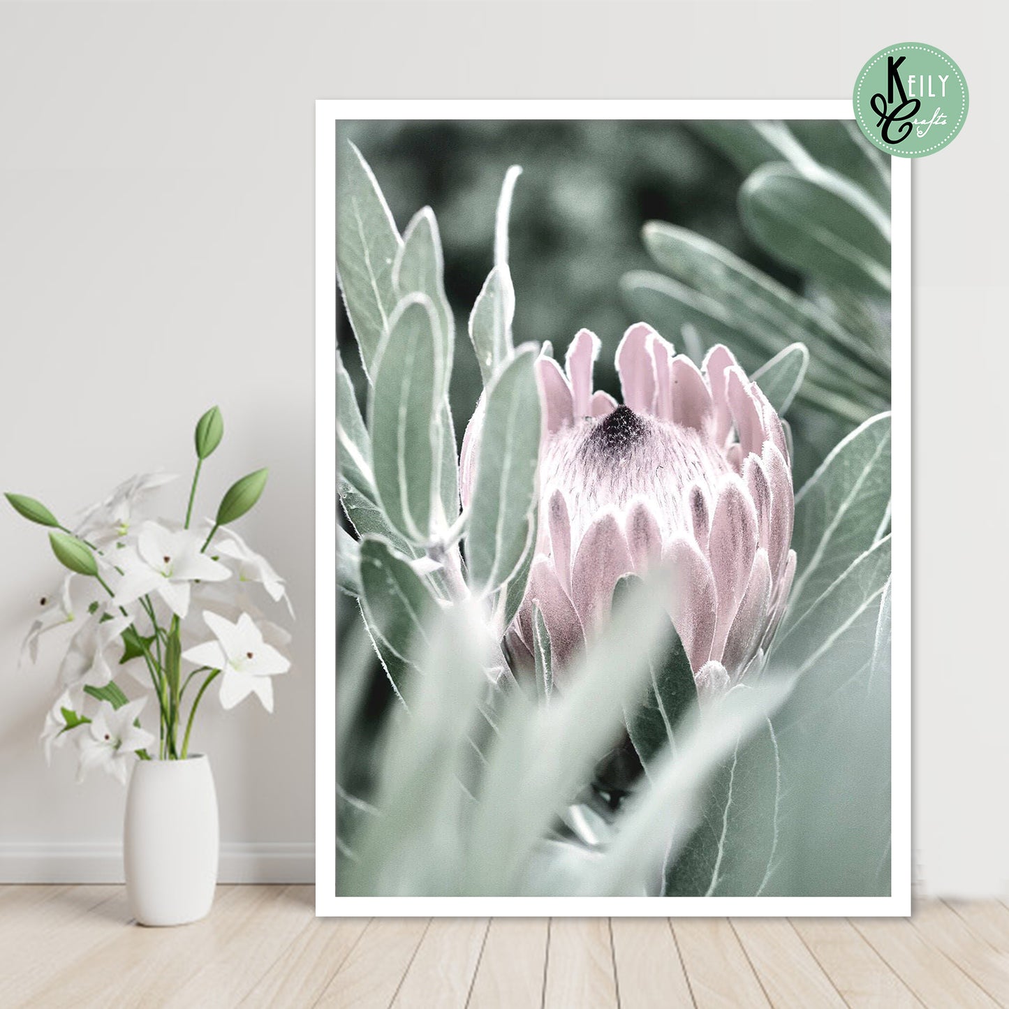 Protea Flower Wall Art - Set of 2 Framed Prints Wall Art Home Decor