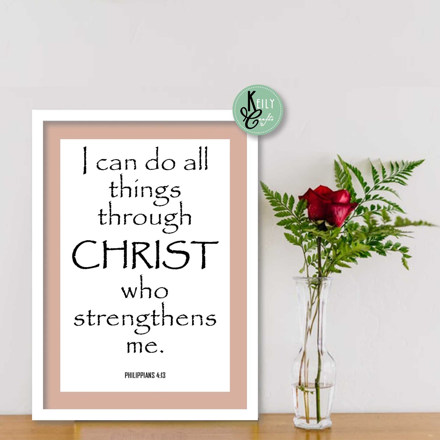 I Will Walk By Faith Bible Verse - Set of 6 Framed Prints Wall Art Home Decor