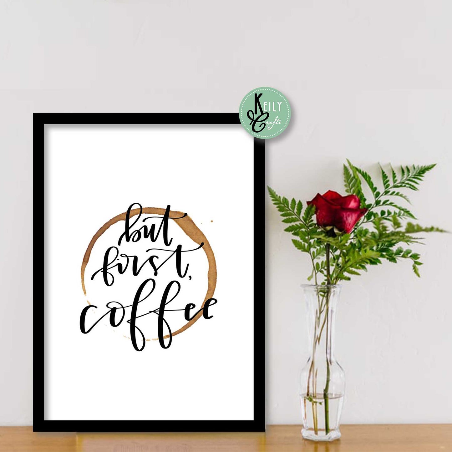 Coffee and Wine Wall Art - Set of 6 Framed Prints Wall Art Home Decor