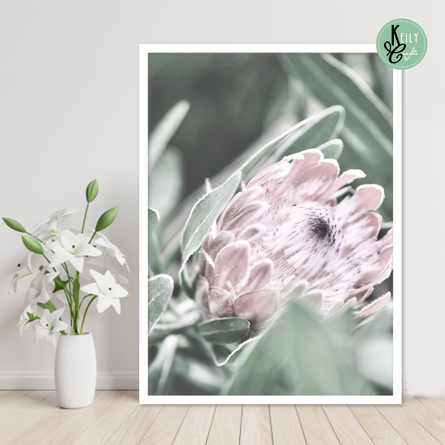 Protea Flower Wall Art - Set of 2 Framed Prints Wall Art Home Decor