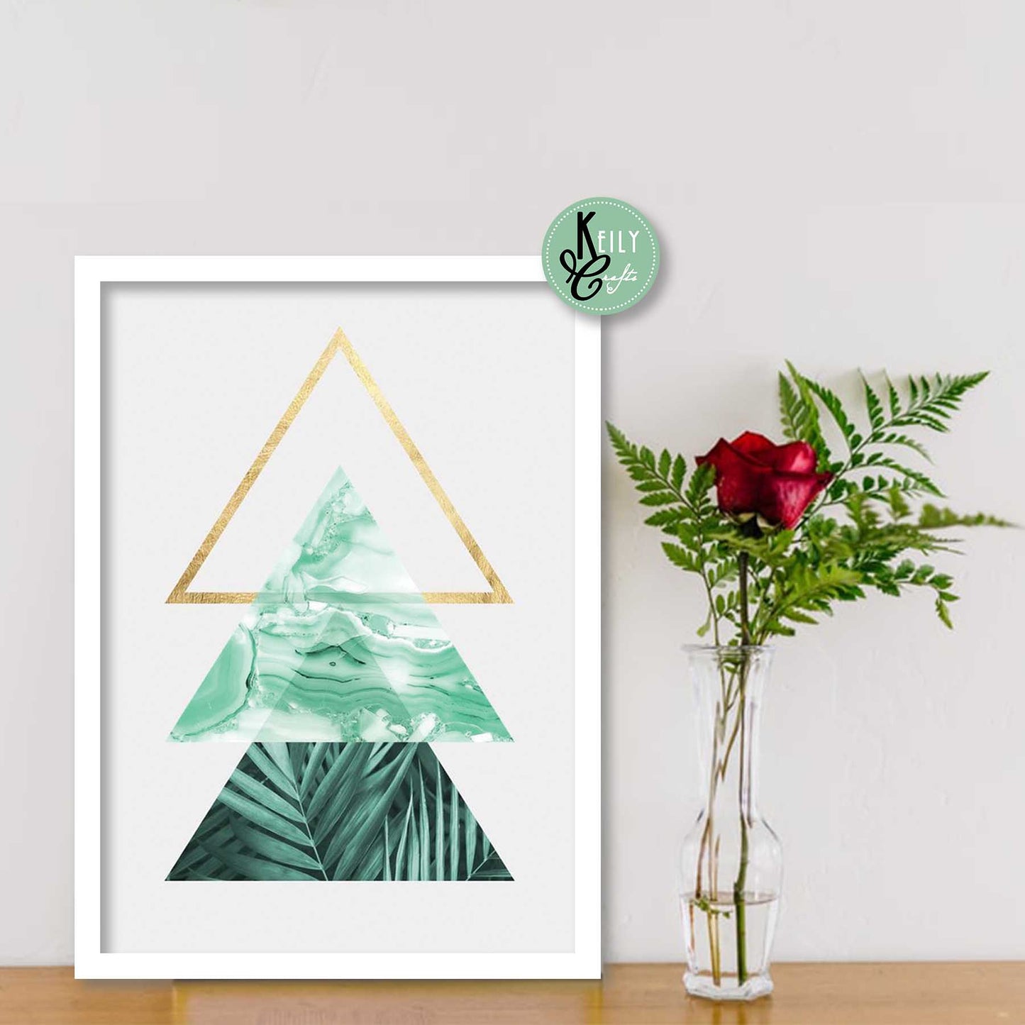 Botanical and Geometric Wall Art - Set of 6 Framed Prints Wall Art Home Decor