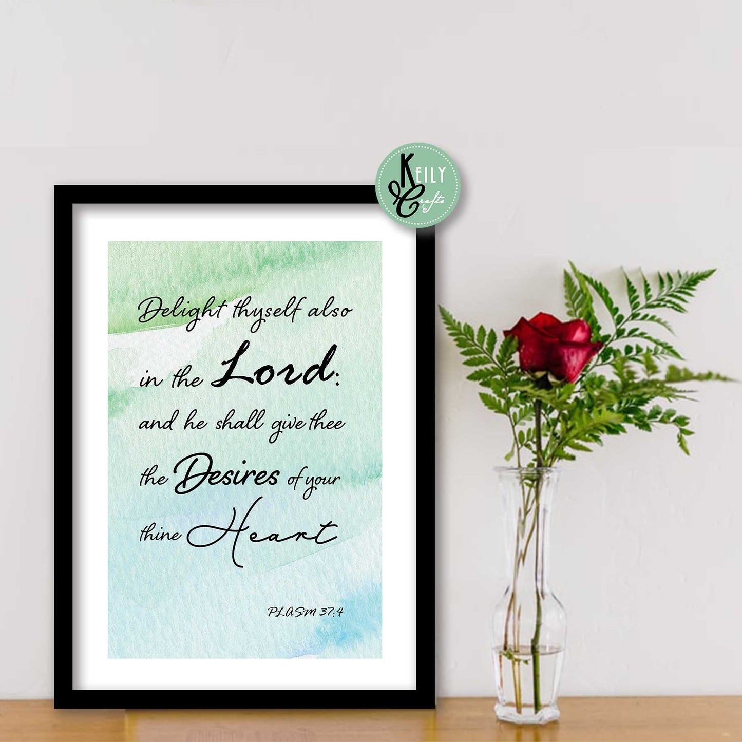 Commit Everything You Do Bible Verse - Set of 4 Framed Prints Wall Art Home Decor