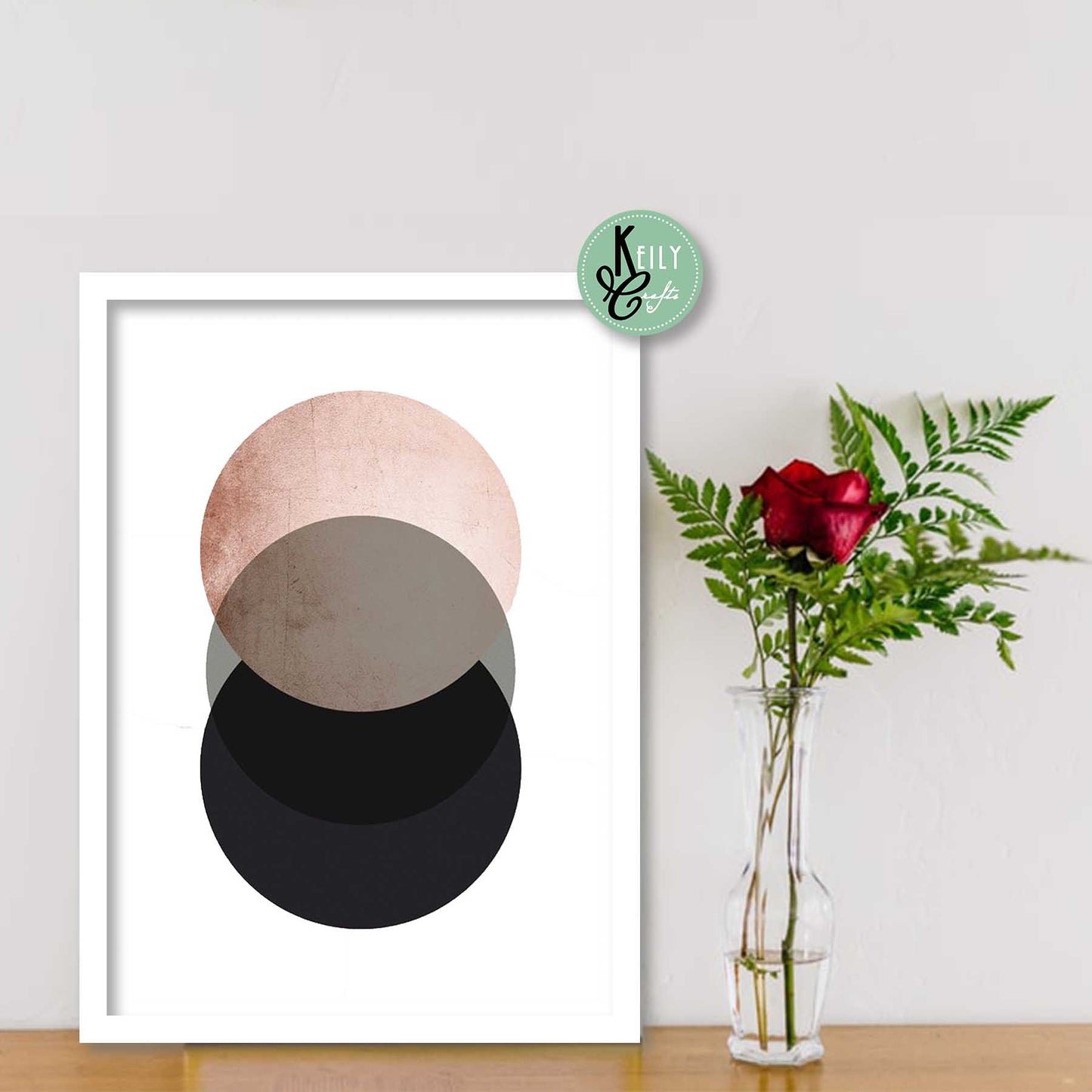 Geometric Blush Pink - Set of 6 Framed Prints Wall Art Home Decor