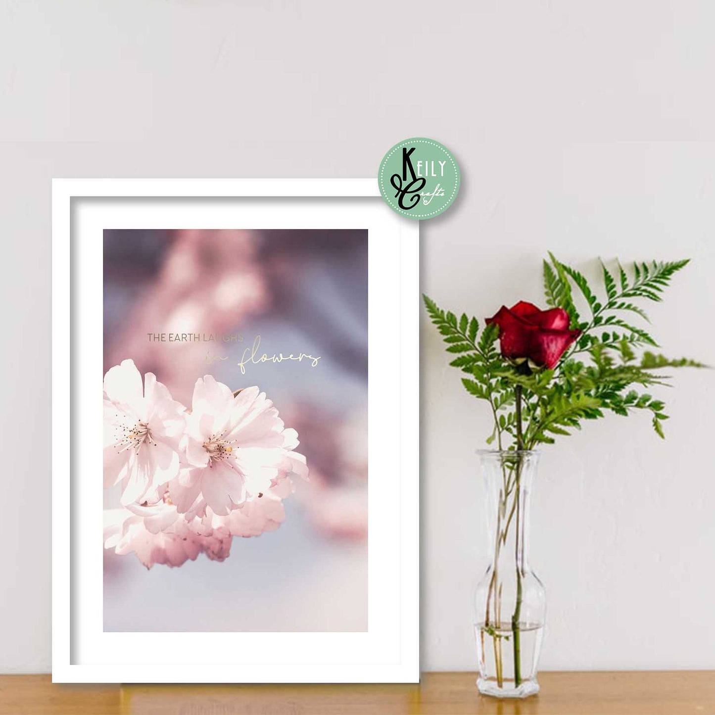 Pink Peonies Flowers - Set of 6 Framed Prints Wall Art Home Decor