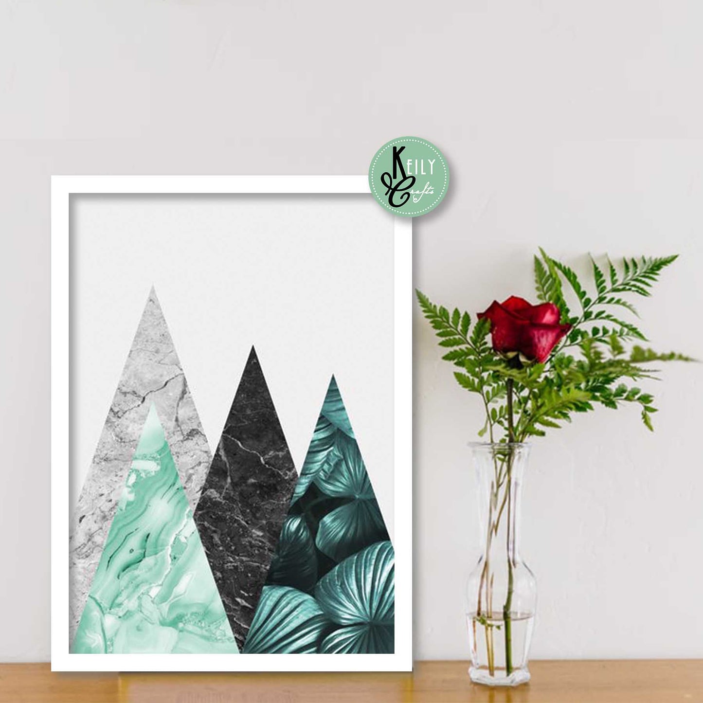 Botanical and Geometric Wall Art - Set of 6 Framed Prints Wall Art Home Decor