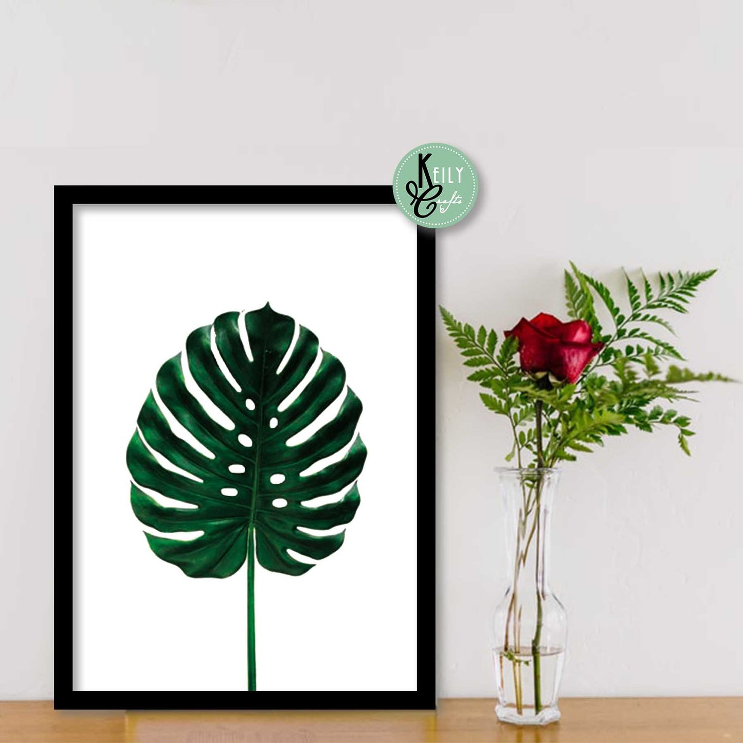 Tropical Leaves Wall Art - Set of 6 Framed Prints Wall Art Home Decor