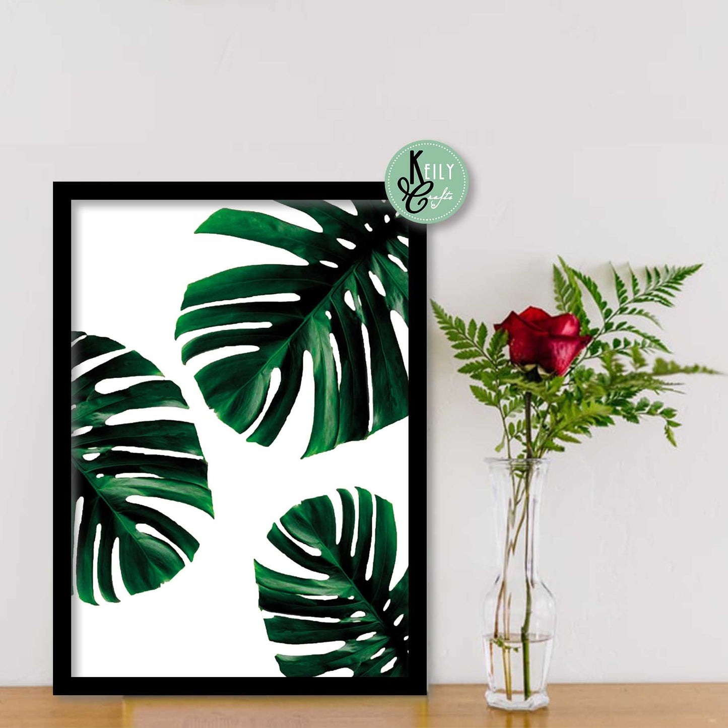 Tropical Leaves Wall Art - Set of 6 Framed Prints Wall Art Home Decor