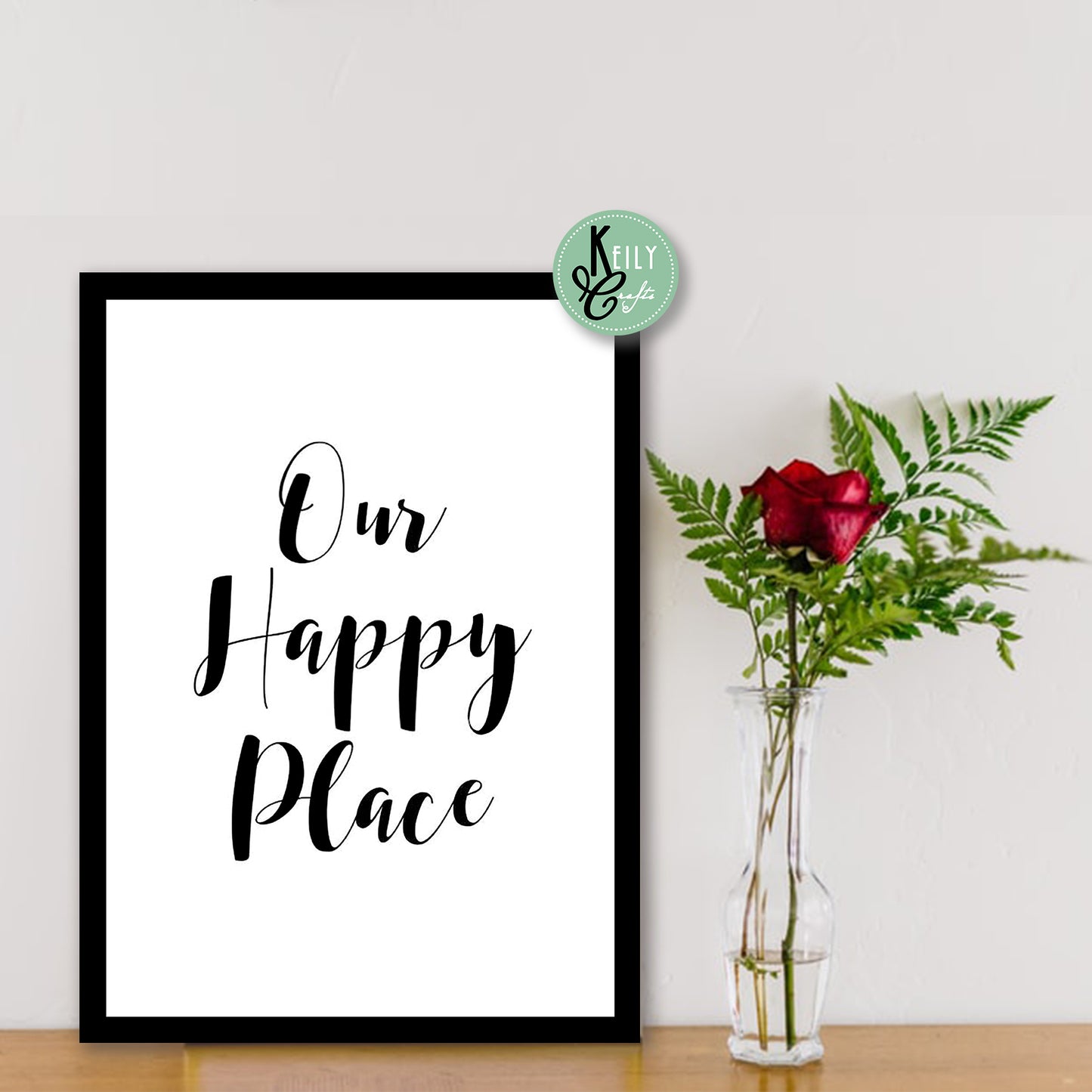 Our Happy Place - Set of 6 Framed Prints Wall Art Home Decor