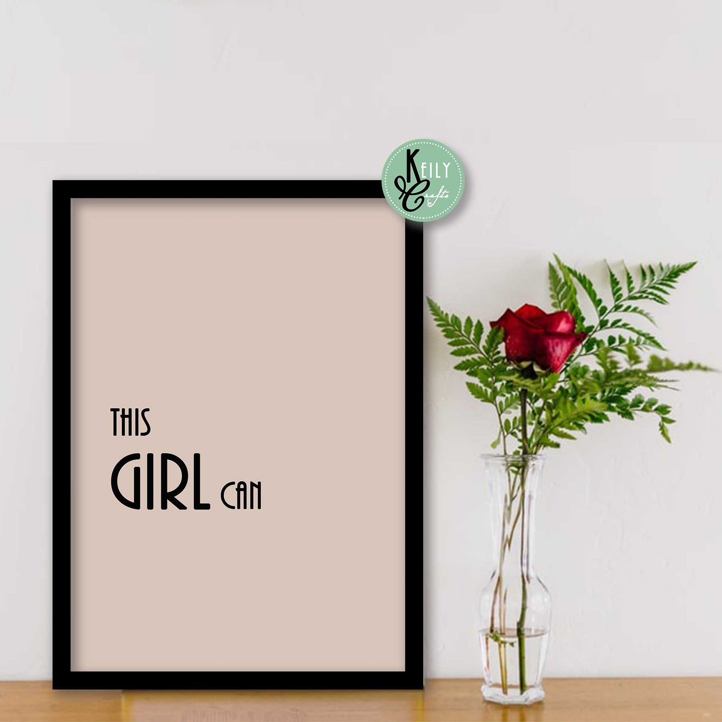 This Girl Can - Set of 4 Framed Prints Wall Art Home Decor