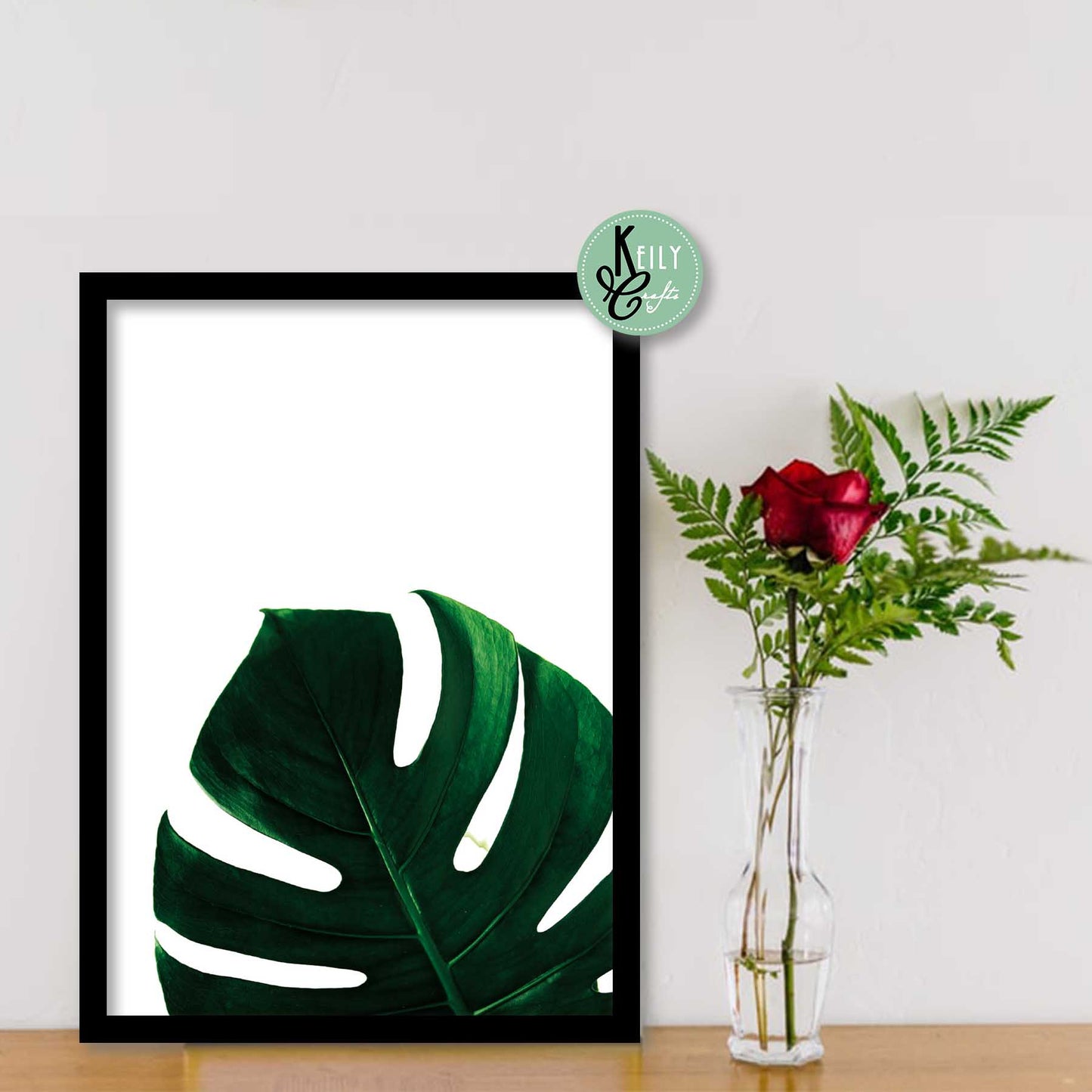 Tropical Leaves Wall Art - Set of 6 Framed Prints Wall Art Home Decor