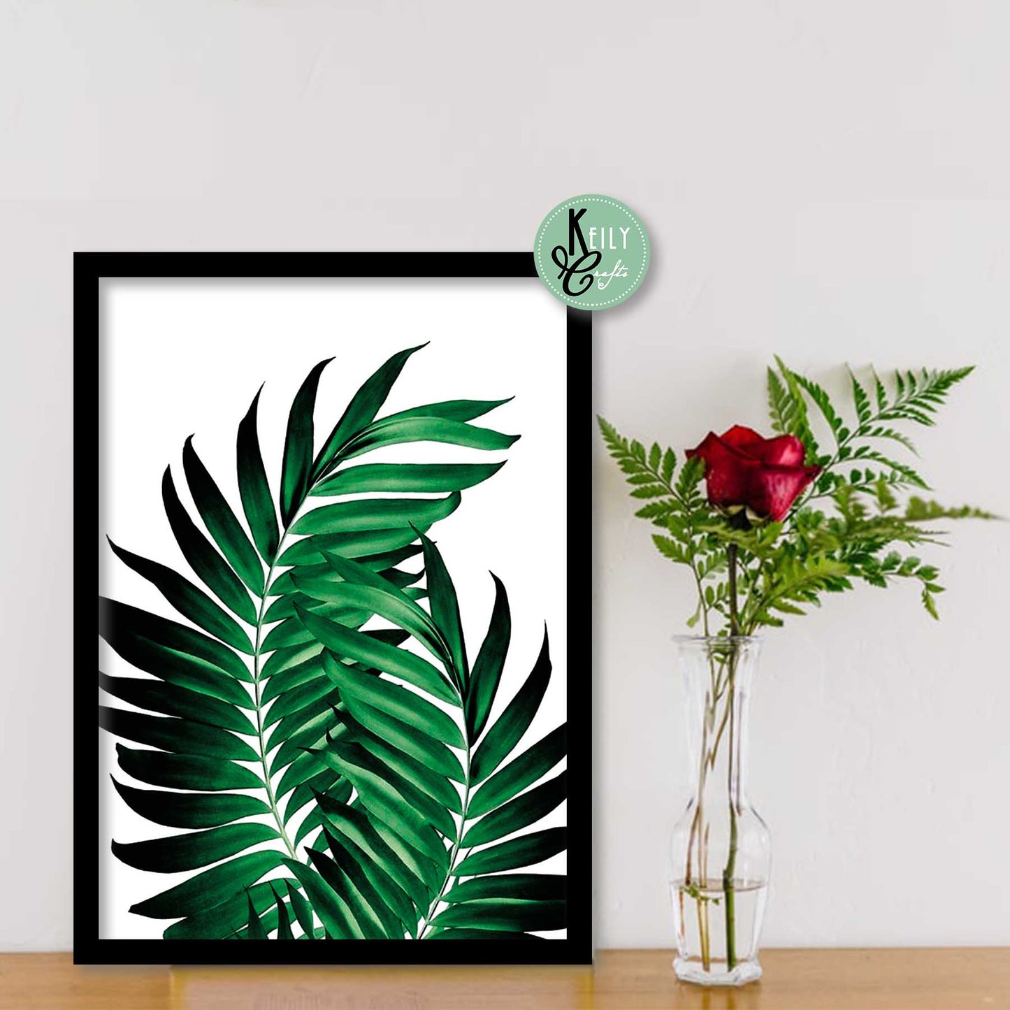 Tropical Leaves Wall Art - Set of 6 Framed Prints Wall Art Home Decor