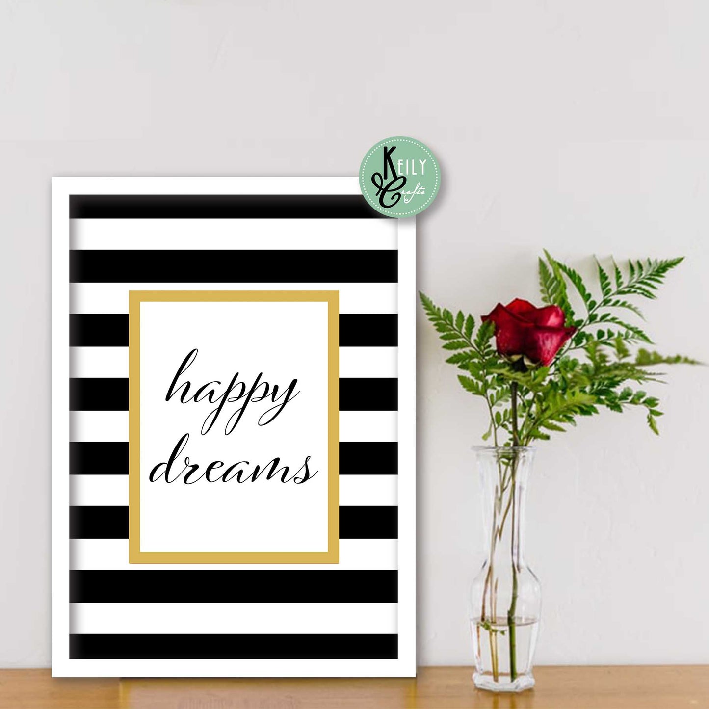 Happy Dreams Wall Art - Set of 4 Framed Prints Wall Art Home Decor