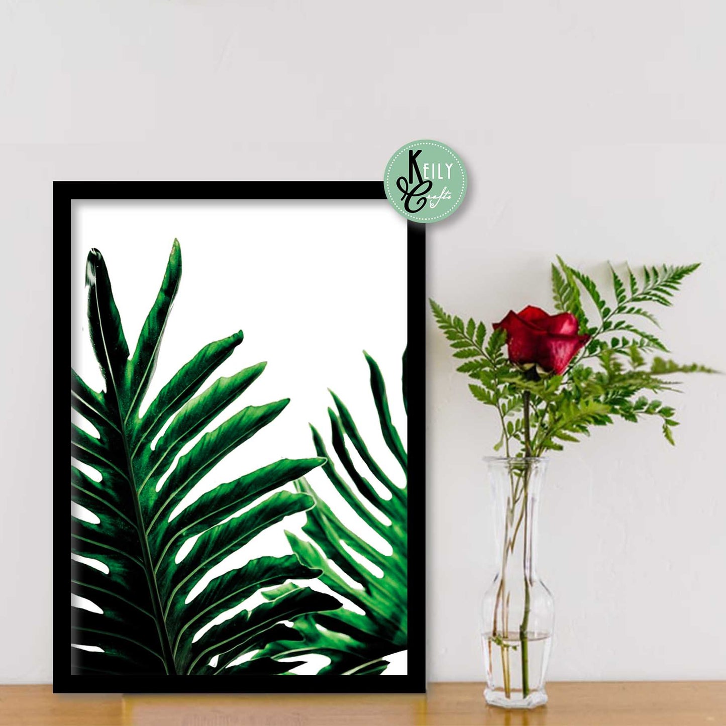 Tropical Leaves Wall Art - Set of 6 Framed Prints Wall Art Home Decor