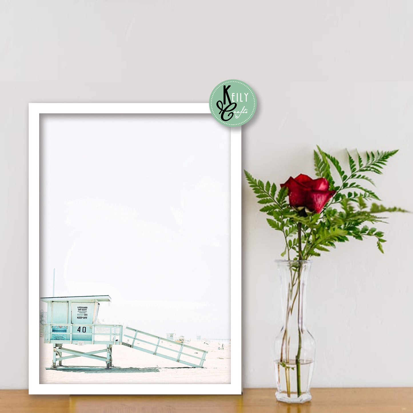 Coastal Beach Wall Art - Set of 6 Framed Prints Wall Art Home Decor