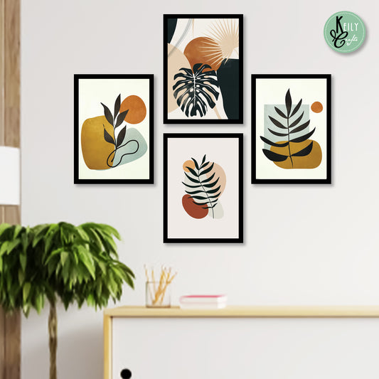 Beautiful Life - Set of 4 Framed Prints Wall Art Home Decor