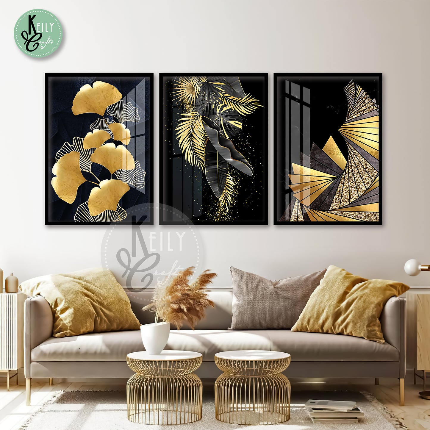 Gold and Black Abstract