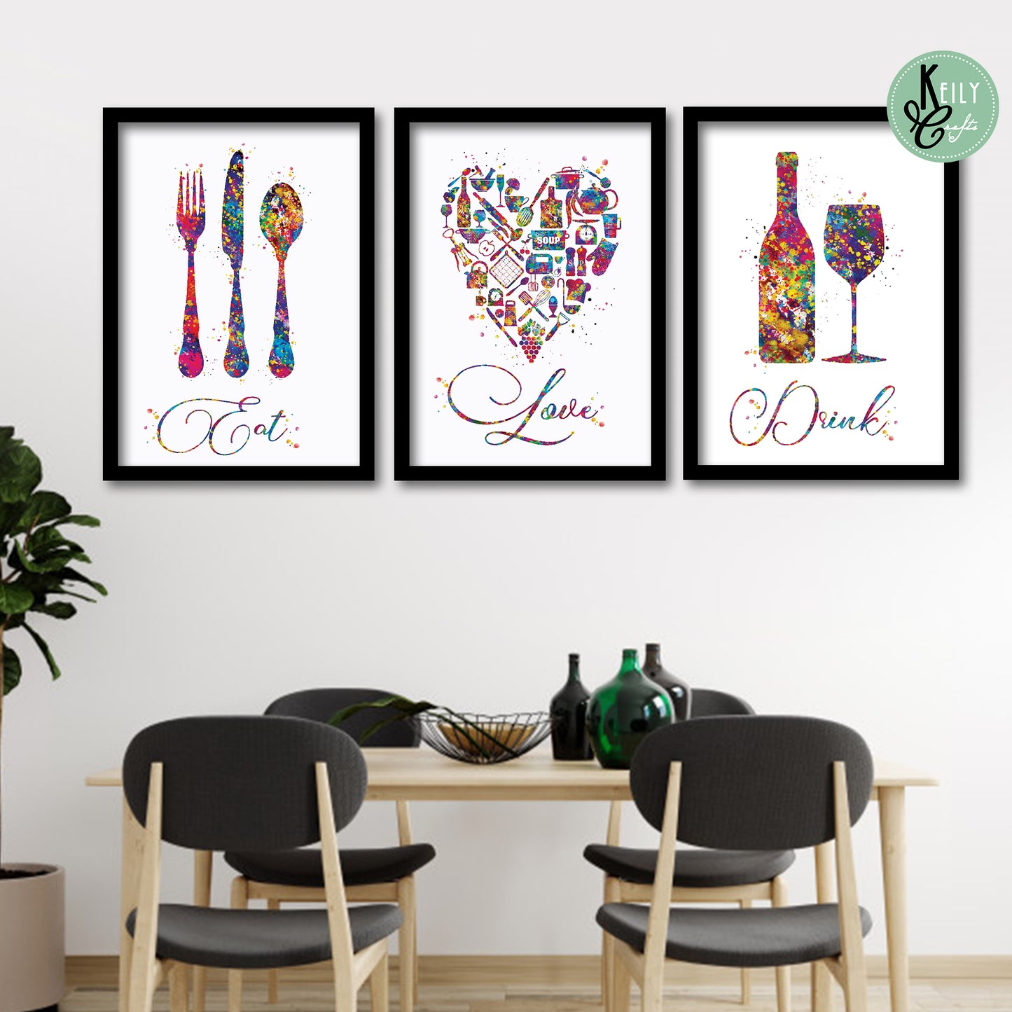 Eat Love Drink Kitchen Wall Art