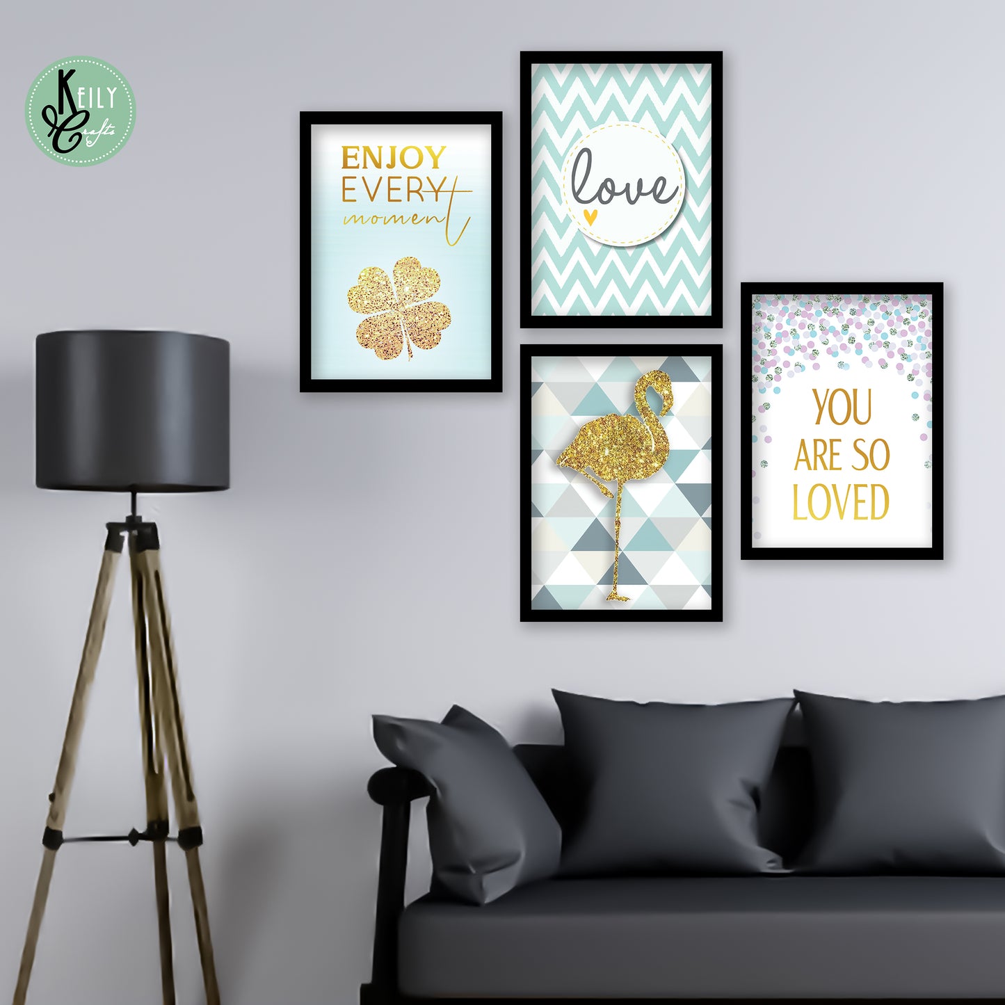 You Are So Loved - Set of 4 Framed Prints Wall Art Home Decor