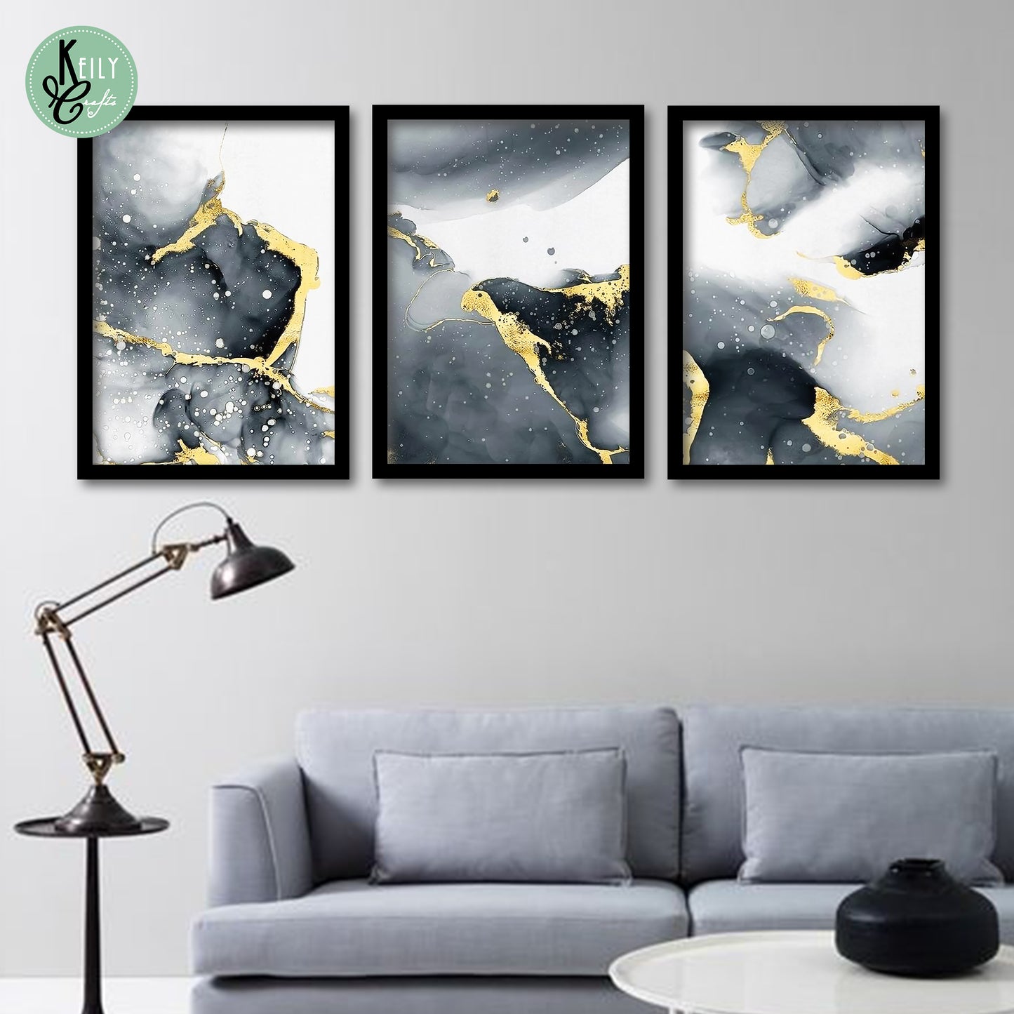 Black Gold Marble Wall Art