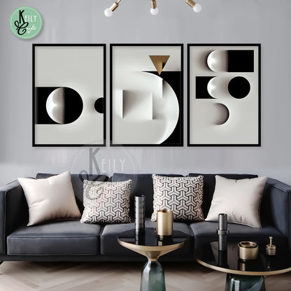 Modern Geometric Black and White