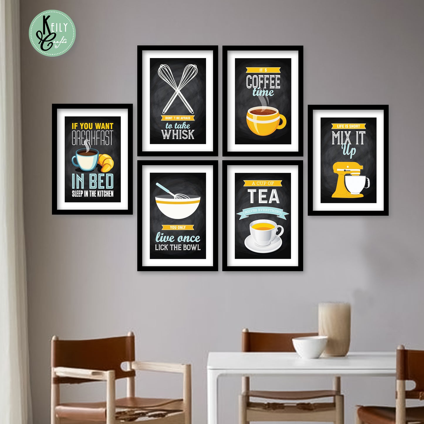 Mix It Up - Set of 6 Framed Prints Wall Art Home Decor