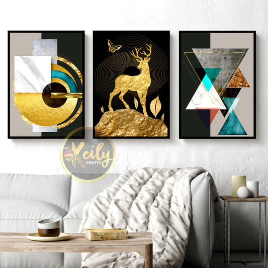 Geometric Golden Deer