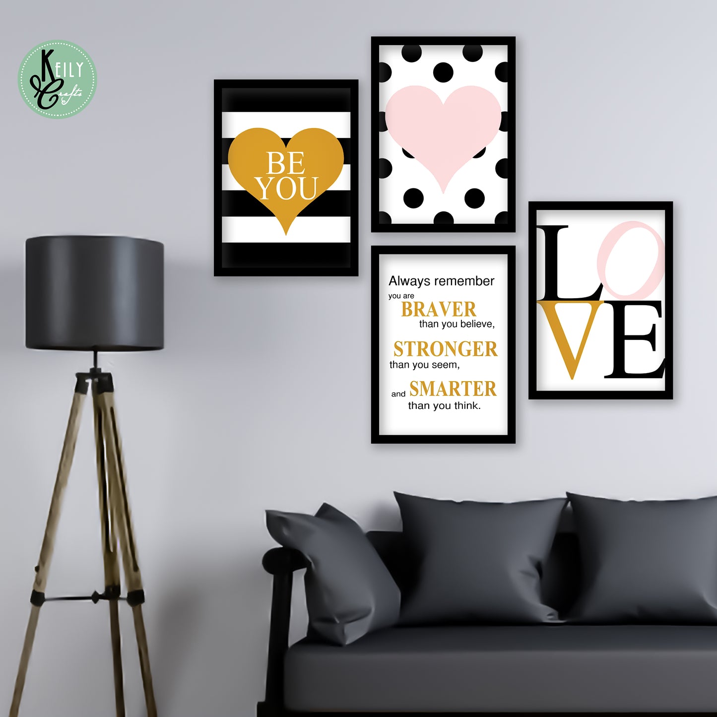 Be You - Set of 4 Framed Prints Wall Art Home Decor