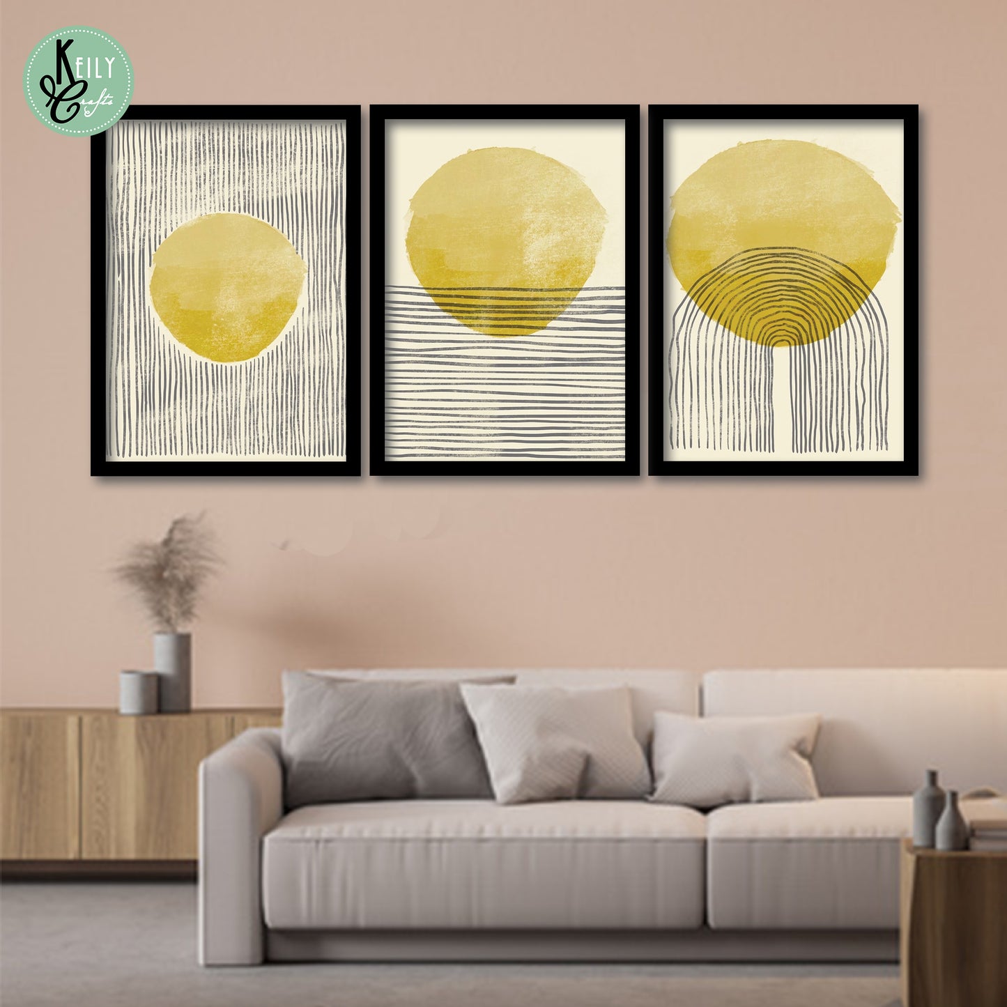 Yellow Abstract Wall Art