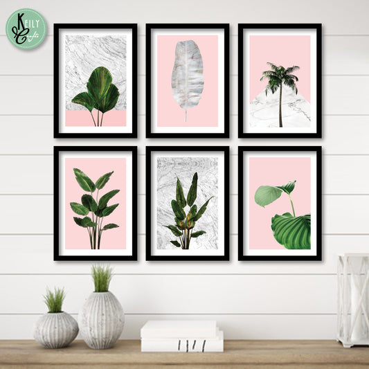 Calathea Leaves Wall Art - Set of 6 Framed Prints Wall Art Home Decor