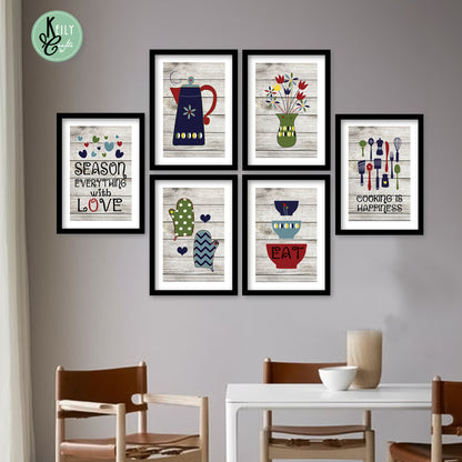 Everything With Love - Set of 6 Framed Prints Wall Art Home Decor