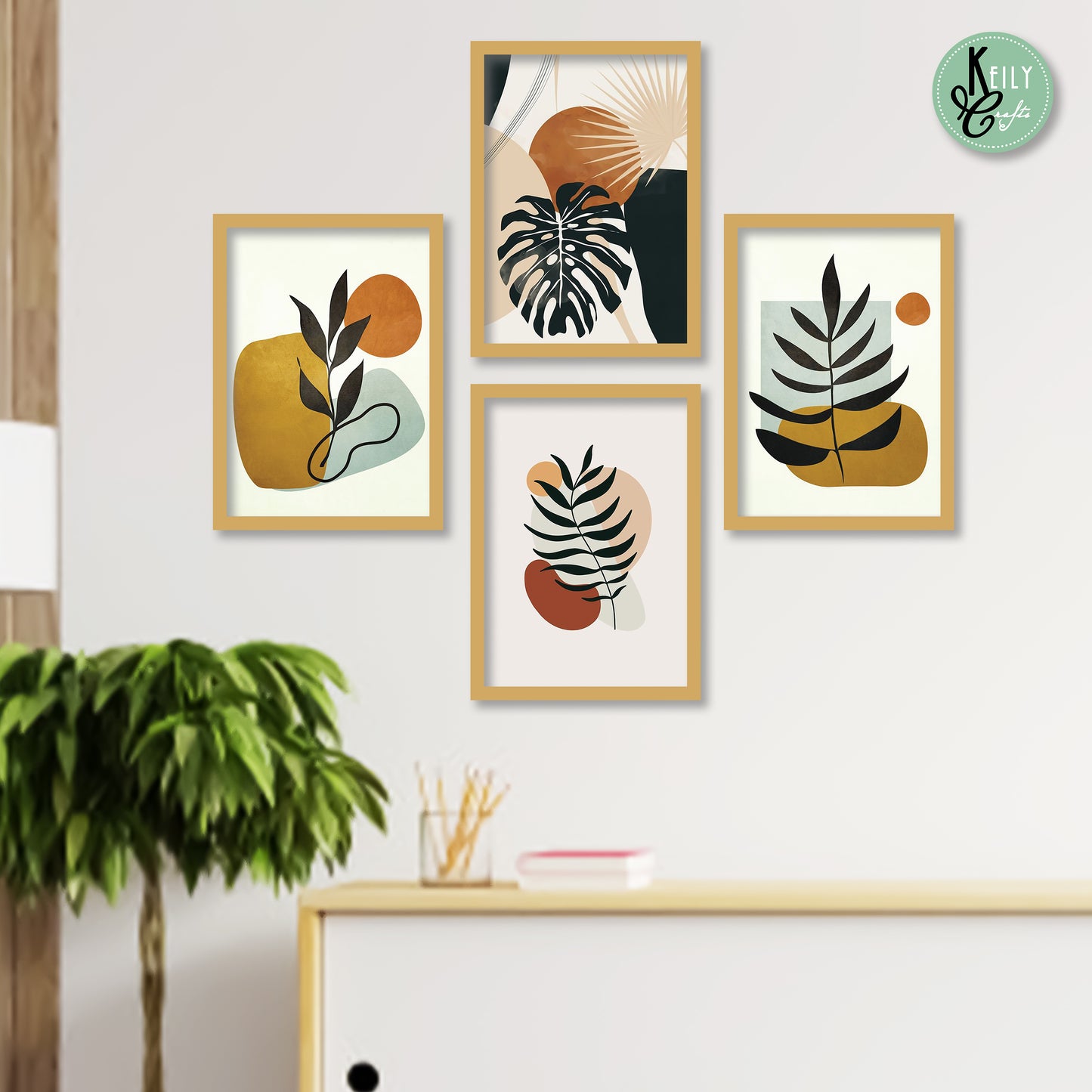 Beautiful Life - Set of 4 Framed Prints Wall Art Home Decor