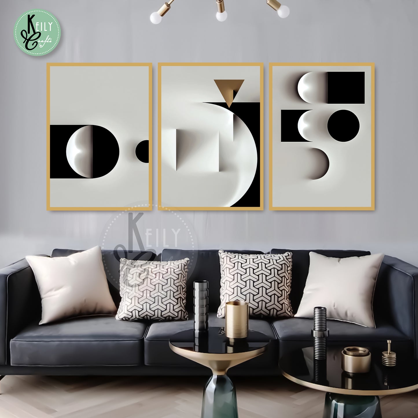 Modern Geometric Black and White