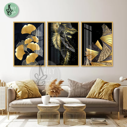 Gold and Black Abstract