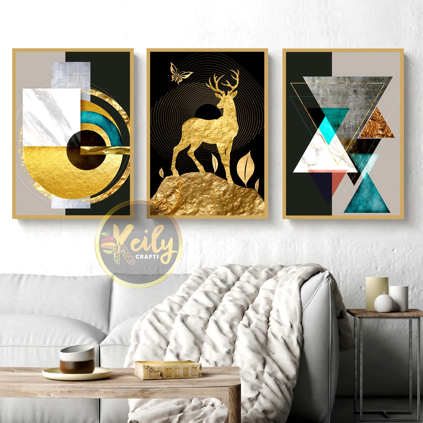 Geometric Golden Deer