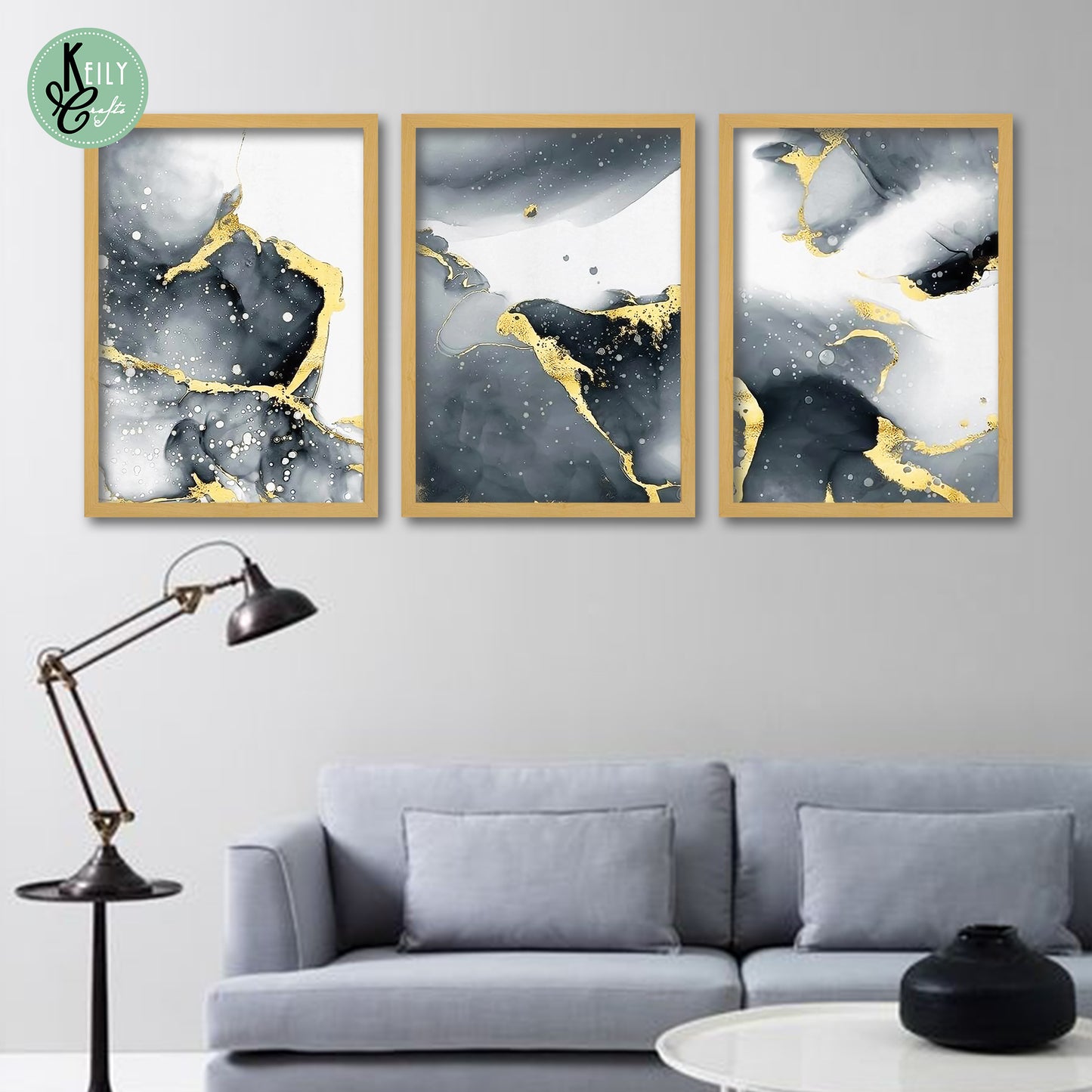 Black Gold Marble Wall Art