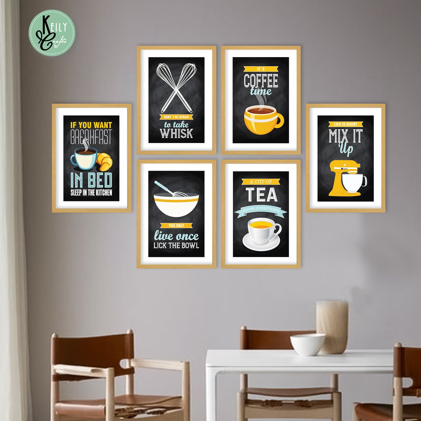 Mix It Up - Set of 6 Framed Prints Wall Art Home Decor