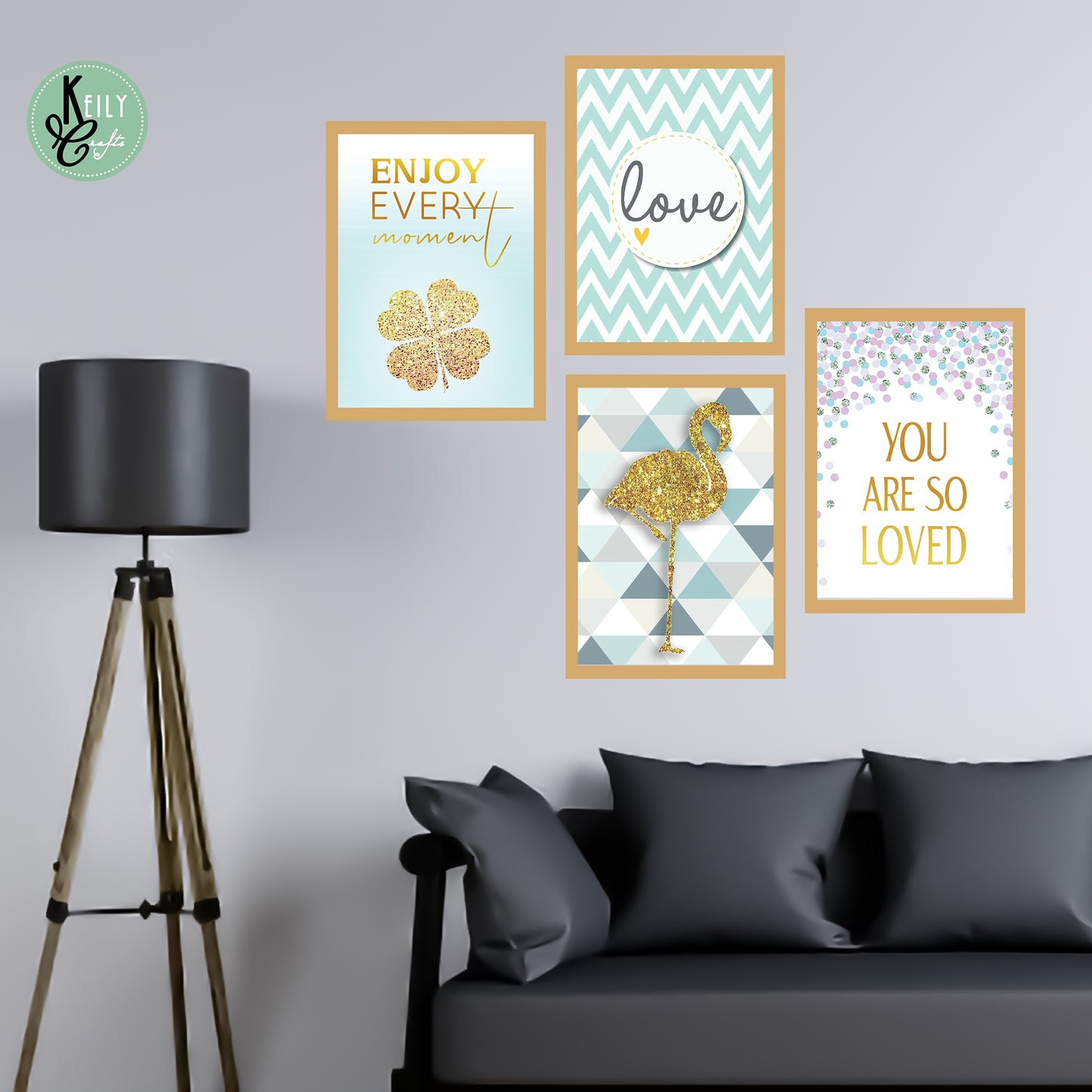 You Are So Loved - Set of 4 Framed Prints Wall Art Home Decor