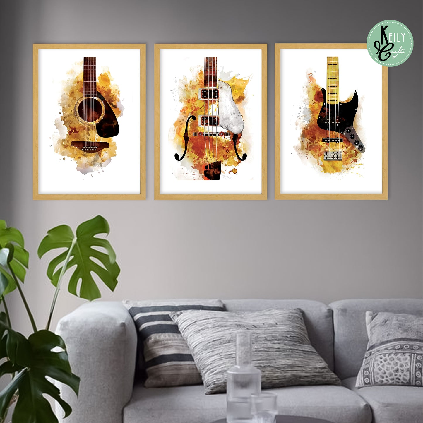 Golden Guitarists Wall Art