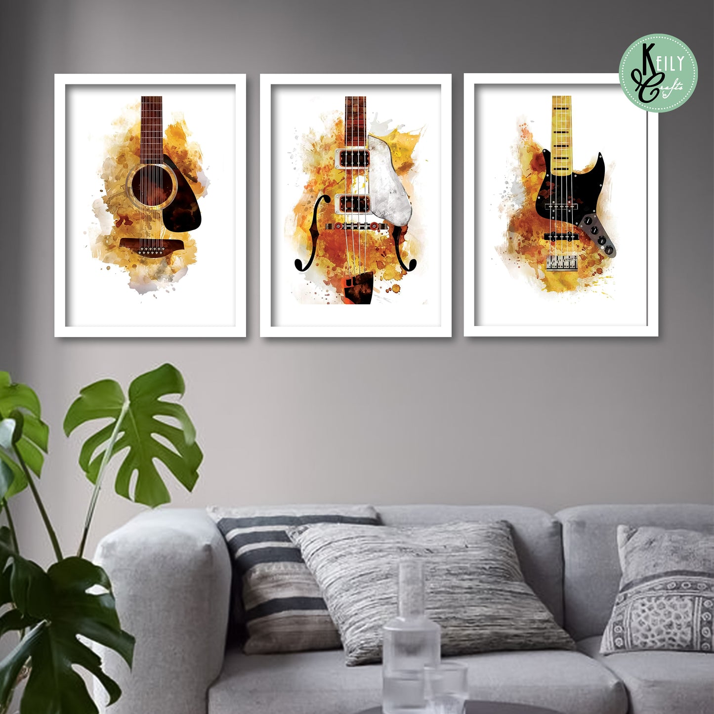 Golden Guitarists Wall Art