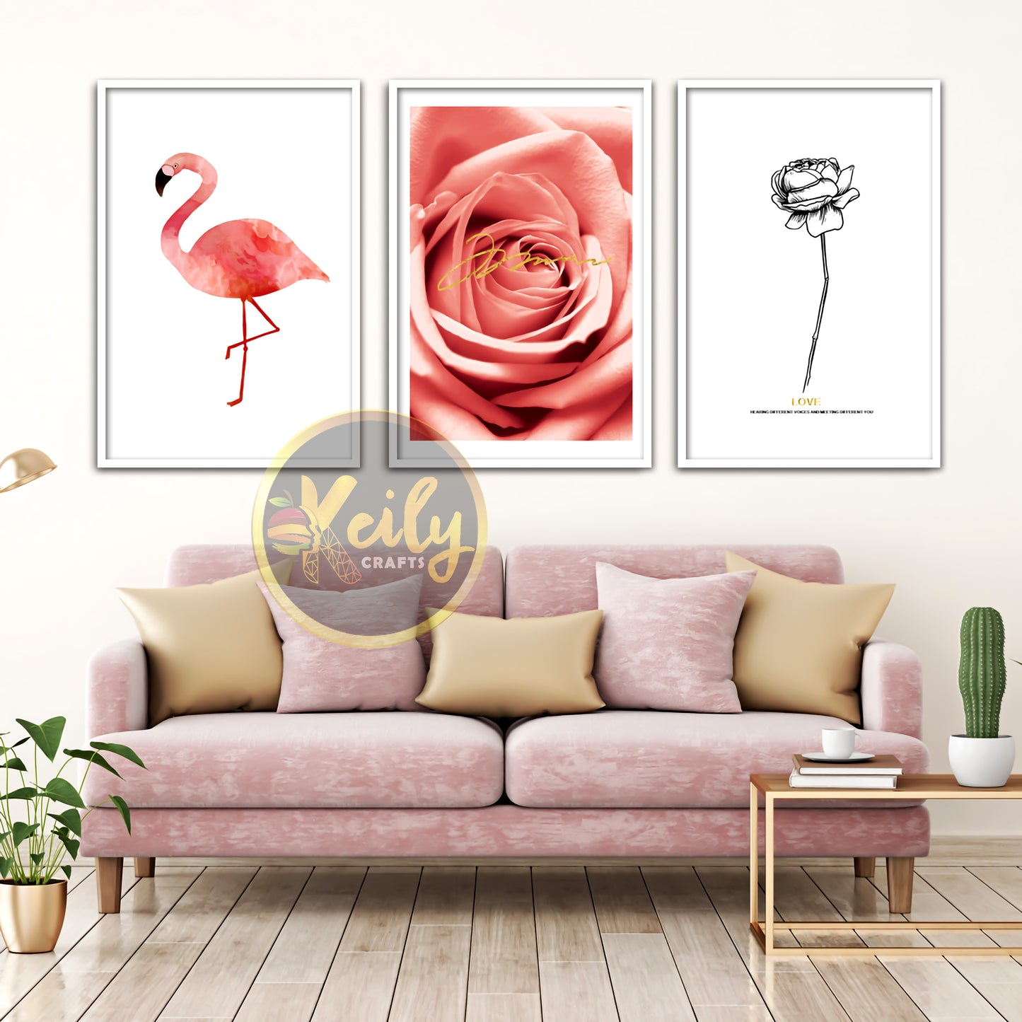 Roses and Flamingo