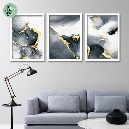 Black Gold Marble Wall Art