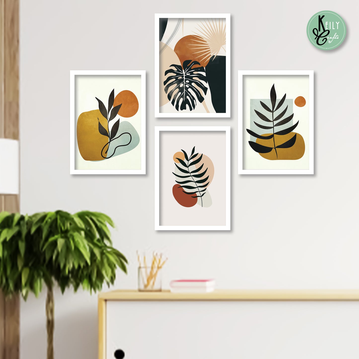 Beautiful Life - Set of 4 Framed Prints Wall Art Home Decor