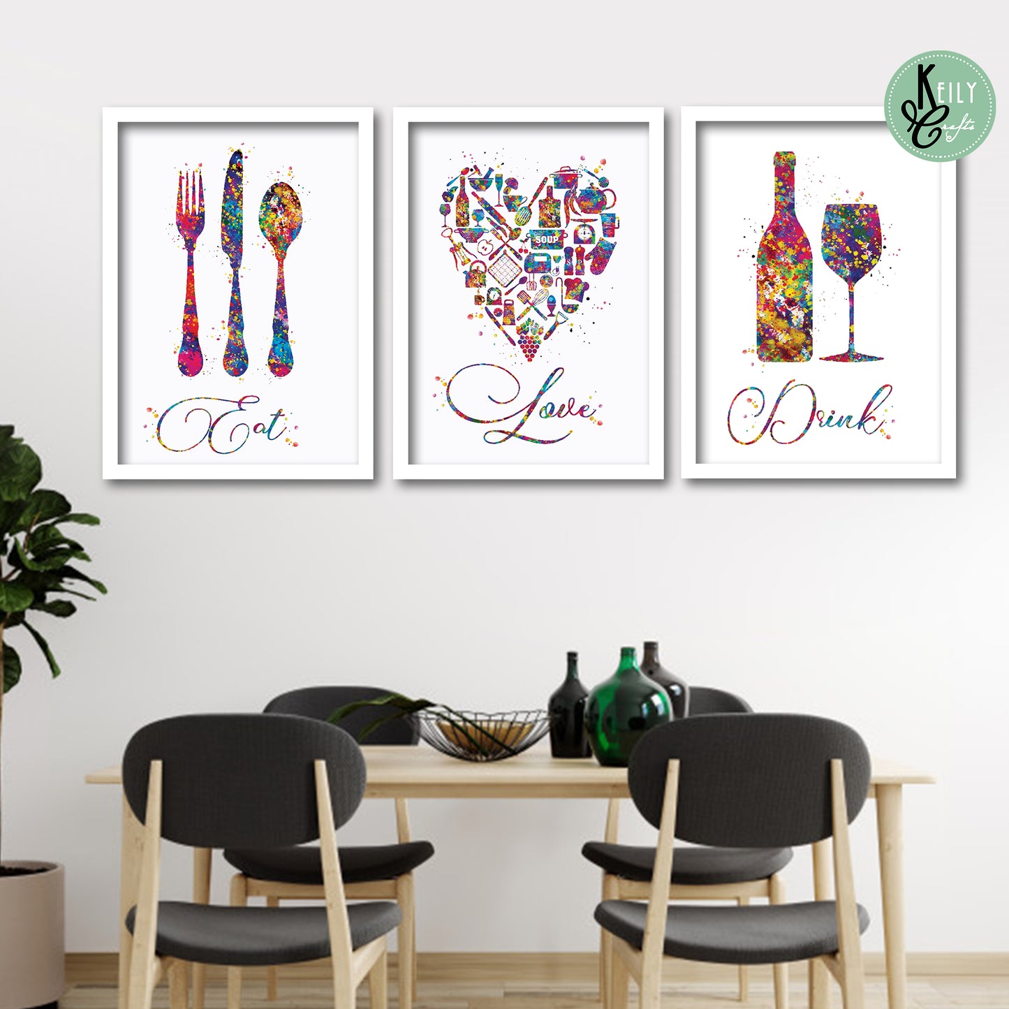 Eat Love Drink Kitchen Wall Art