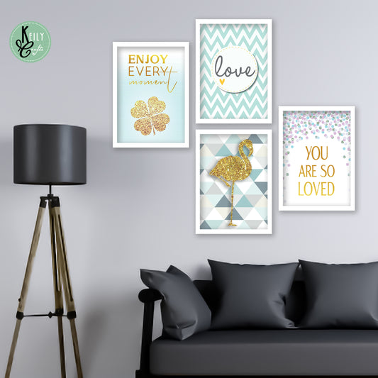 You Are So Loved - Set of 4 Framed Prints Wall Art Home Decor