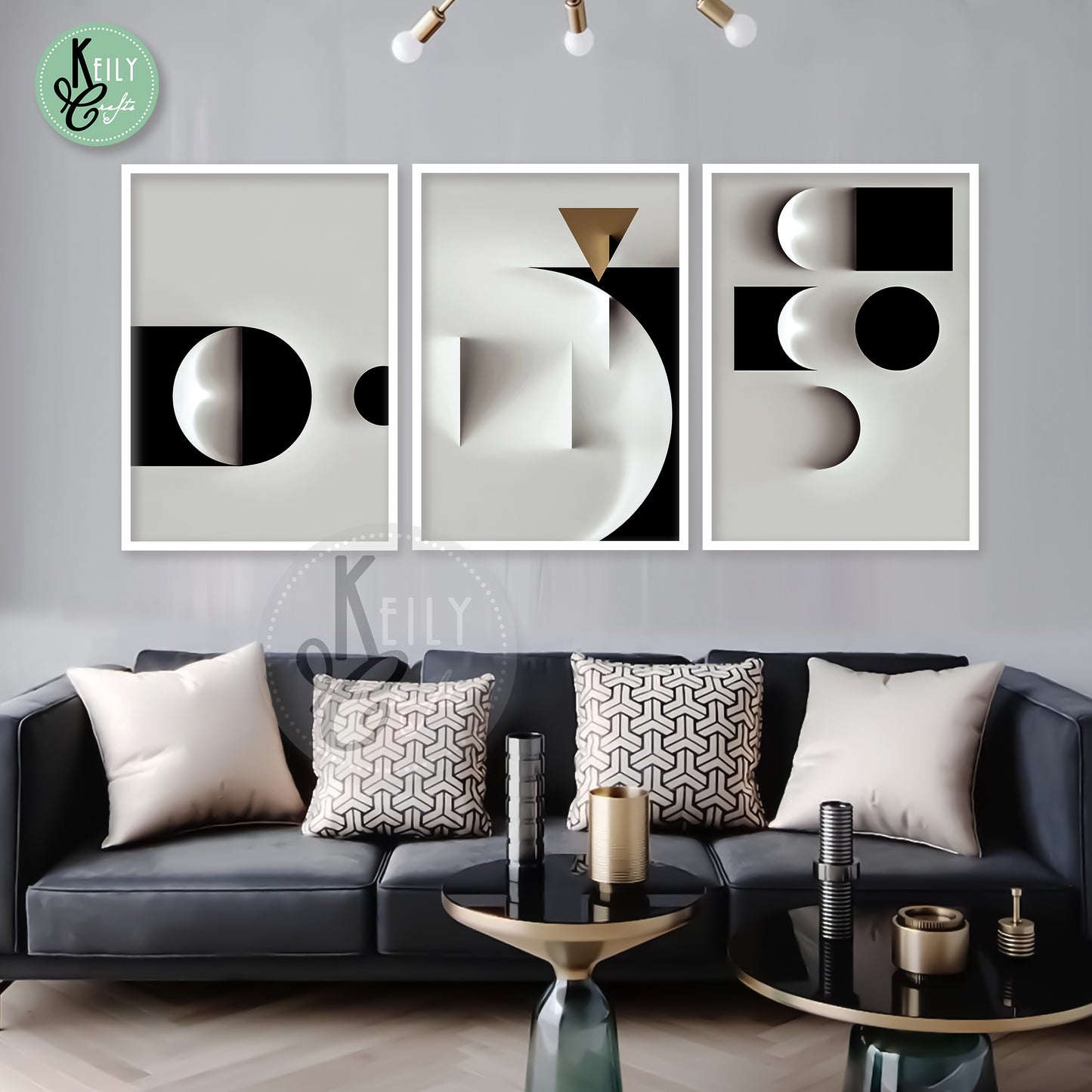 Modern Geometric Black and White